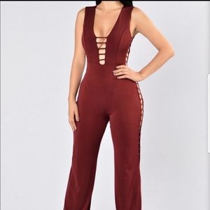 Wine jumpsuit